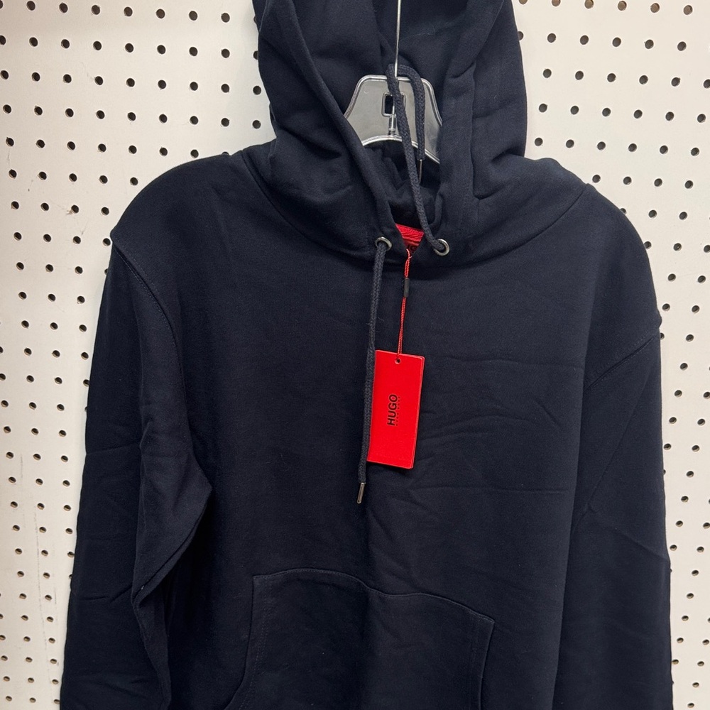 HUGO Dark Hoodie with Red Tag